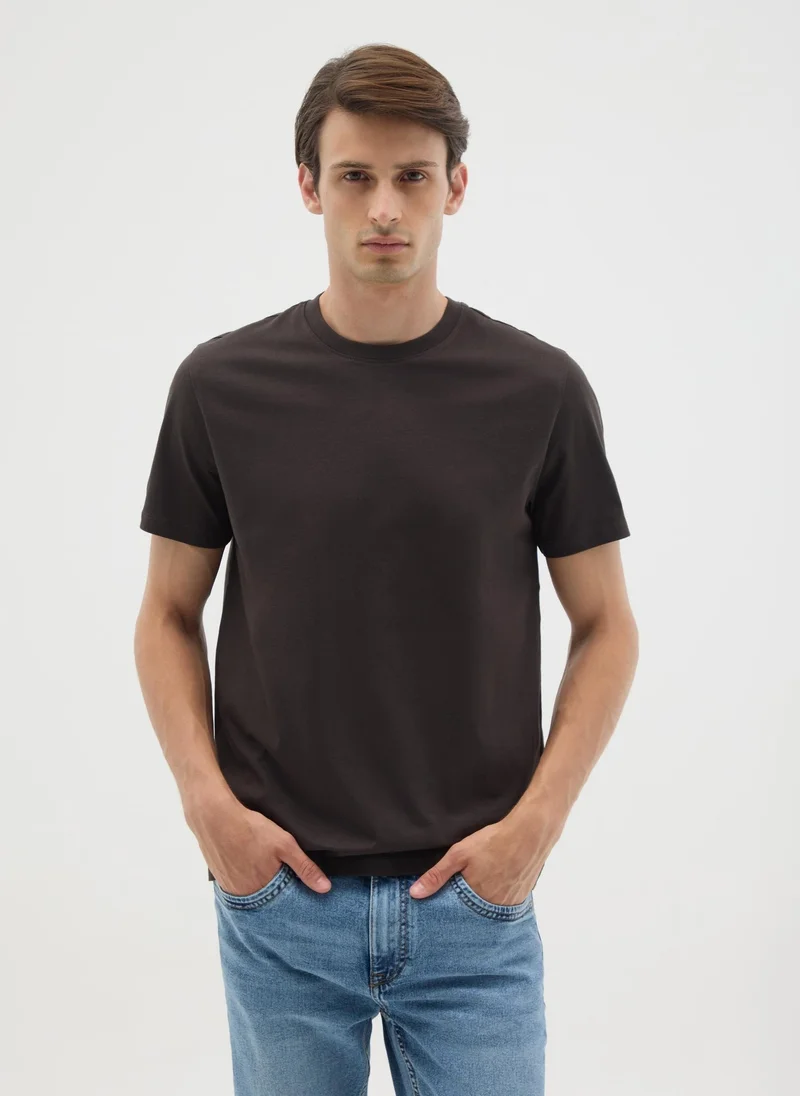 Ovs BROWN PURE COTTON T-SHIRT REGULAR FIT